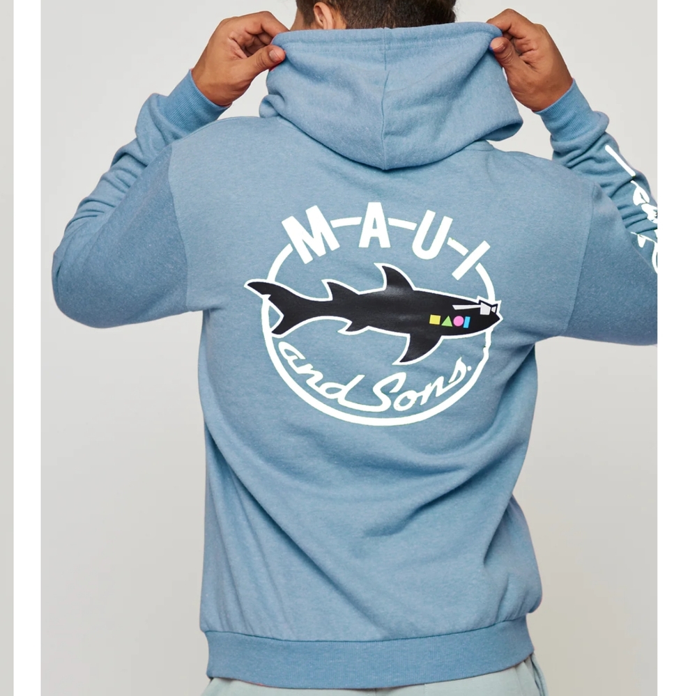 MAUI and Sons NEW Shark Nation Pullover Hoodie - Picture 1 of 10